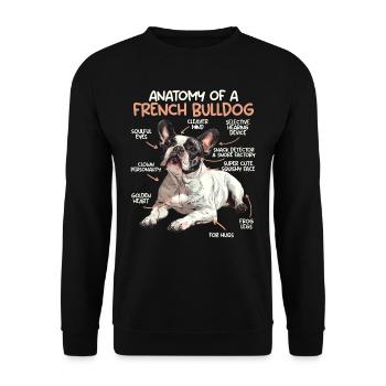 Anatomy French Bulldog Owner Funny - Unisex Sweatshirt - black - Front - Alina (178cm) & Michal (187cm)