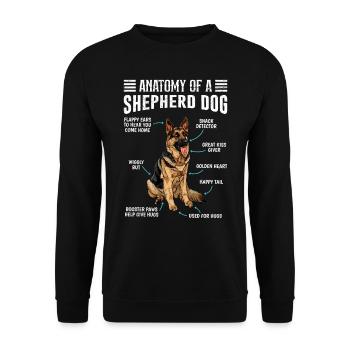 Anatomie d’un berger berger allemand - Sweat-shirt Unisexe - noir - Devant - Alina (178cm) & Michal (187cm)