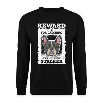 French Bulldog Reward for Catching Funny - Unisex Sweatshirt - black - Front - Alina (178cm) & Michal (187cm)