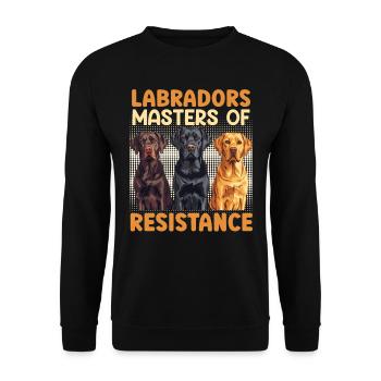 Labradors MAÎTRE DE LA RÉSISTANCE Fun - Sweat-shirt Unisexe - noir - Devant - Alina (178cm) & Michal (187cm)