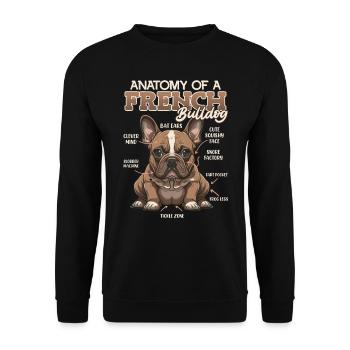 Anatomy French Bulldog Owner Funny - Unisex Sweatshirt - black - Front - Alina (178cm) & Michal (187cm)