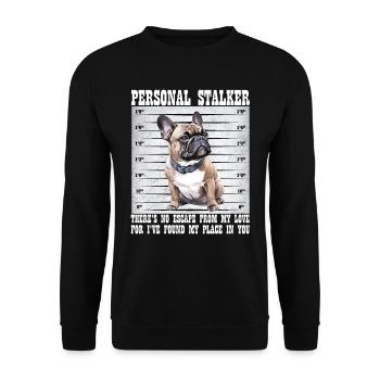 Frenchie PERSONAL STALKER Bouledogue Français - Sweat-shirt Unisexe - noir - Devant - Alina (178cm) & Michal (187cm)