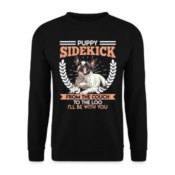 Bouledogue français Gardez un œil sur vous - Sweat-shirt Unisexe - noir - Devant - Alina (178cm) & Michal (187cm)