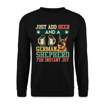LIFE IS BETTER WITH GERMAN SHEPHERD AND - Unisex Sweatshirt - black - Front - Alina (178cm) & Michal (187cm)