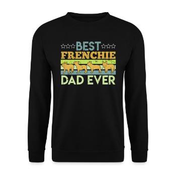 French Bulldog BEST FRENCHIE DAD EVER - Unisex Sweatshirt - black - Front - Alina (178cm) & Michal (187cm)