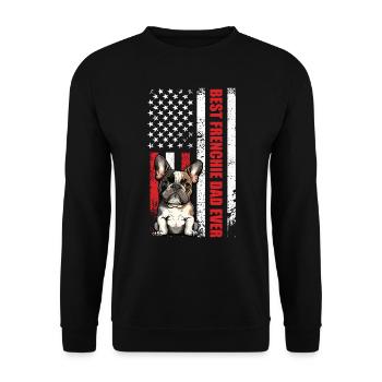 French Bulldog Best Frenchie Dad - Unisex Sweatshirt - black - Front - Alina (178cm) & Michal (187cm)