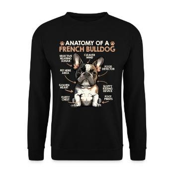 Anatomy French Bulldog Owner Funny - Unisex Sweatshirt - black - Front - Alina (178cm) & Michal (187cm)