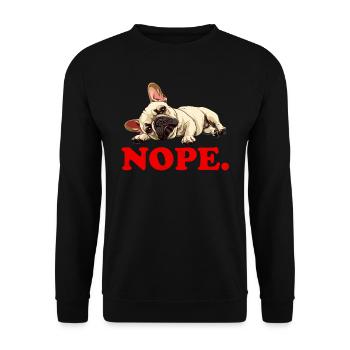 Bouledogue français têtu NOPE Frenchie - Sweat-shirt Unisexe - noir - Devant - Alina (178cm) & Michal (187cm)