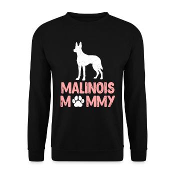 MALINOIS MAMI Chien Maman Berger Belge - Sweat-shirt Unisexe - noir - Devant - Alina (178cm) & Michal (187cm)