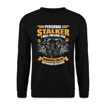 Labrador Retriever PERSONAL STALKER WHEREVER - Unisex Sweatshirt - black - Front - Alina (178cm) & Michal (187cm)