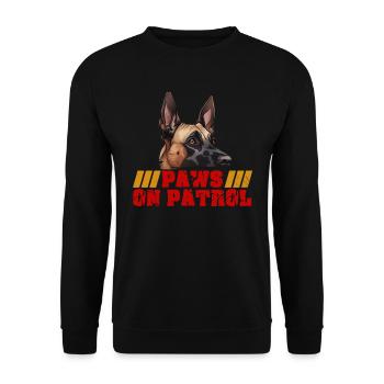 PATTES EN PATROUILLE Berger Belge - Sweat-shirt Unisexe - noir - Devant - Alina (178cm) & Michal (187cm)
