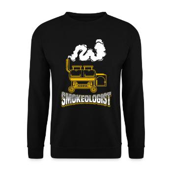 Soirée barbecue SMOKEOLOGIST amateurs de viande - Sweat-shirt Unisexe - noir - Devant - Alina (178cm) & Michal (187cm)