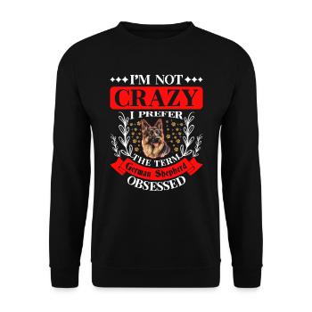 Berger allemand PAS FOU ALLEMAND SEHPHERD - Sweat-shirt Unisexe - noir - Devant - Alina (178cm) & Michal (187cm)