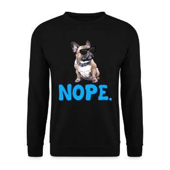 Bouledogue français Stur NOPE Frenchie - Sweat-shirt Unisexe - noir - Devant - Alina (178cm) & Michal (187cm)