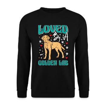Golden Labrador LOVED BY A GOLDEN LAB Dog Mom - Unisex Sweatshirt - black - Front - Alina (178cm) & Michal (187cm)