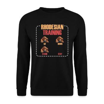 Rhodesian Training Propriétaire de Rhodesian Ridgeback - Sweat-shirt Unisexe - noir - Devant - Alina (178cm) & Michal (187cm)