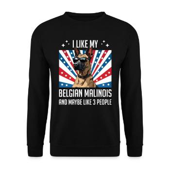 Malinois J’AIME MON MALINOIS BELGE Drôle - Sweat-shirt Unisexe - noir - Devant - Alina (178cm) & Michal (187cm)