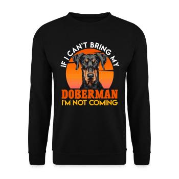 Hunde Opa IF I CAN'T BRING MY DOBERMAN Lustiges - Unisex Pullover - Schwarz - Vorne - Alina (178cm) & Michal (187cm)