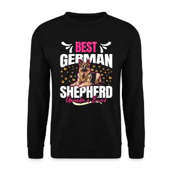 Hundeoma BEST GERMAN SHEPHERD GRANDMA - Unisex Pullover - Schwarz - Vorne - Alina (178cm) & Michal (187cm)