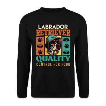Labrador Retriever QUALITY CONTROL FOR FOOD Funny - Unisex Sweatshirt - black - Front - Alina (178cm) & Michal (187cm)