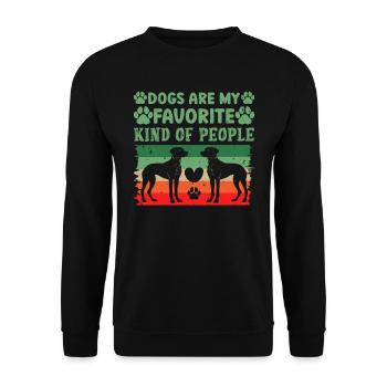 Rhodesian Ridgeback DOGS ARE MY FAVORITE PEOPLE - Unisex Pullover - Schwarz - Vorne - Alina (178cm) & Michal (187cm)