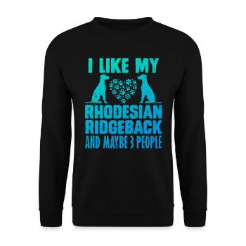 Chien Ridgeback COMME MON RHODESIAN RIDGEBACK Drôle - Sweat-shirt Unisexe - noir - Devant - Alina (178cm) & Michal (187cm)