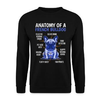 Anatomy of a French Bulldog - Unisex Sweatshirt - black - Front - Alina (178cm) & Michal (187cm)