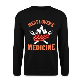 Meat Fan Meat Lover's Medicine Carnivore - Unisex Sweatshirt - black - Front - Alina (178cm) & Michal (187cm)