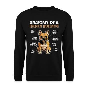 Anatomy of a French Bulldog - Unisex Sweatshirt - black - Front - Alina (178cm) & Michal (187cm)