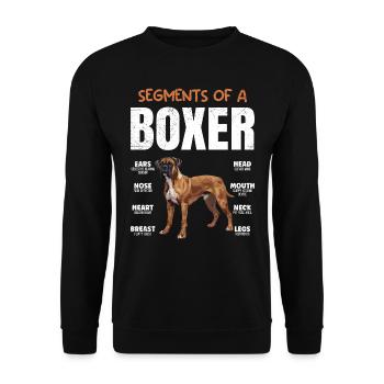 German Boxer COMPONENTS OF A BOXER Funny - Unisex Sweatshirt - black - Front - Alina (178cm) & Michal (187cm)