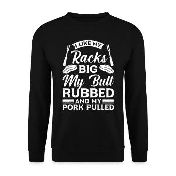 Les amateurs de viande aiment mes carrés gros cul frottés - Sweat-shirt Unisexe - noir - Devant - Alina (178cm) & Michal (187cm)