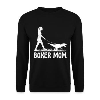BOXER MAMA Deutscher Boxer Hundemama Boxer - Unisex Pullover - Schwarz - Vorne - Alina (178cm) & Michal (187cm)