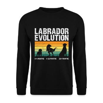 Labrador EVOLUTION Labrador Lover Drôle - Sweat-shirt Unisexe - noir - Devant - Alina (178cm) & Michal (187cm)