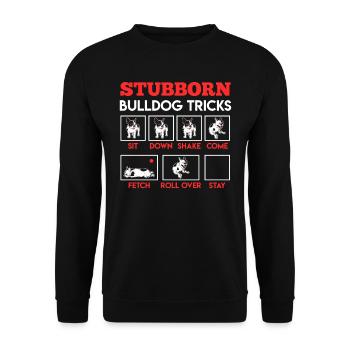 French Bulldog Owner Stubborn Frenchie - Unisex Sweatshirt - black - Front - Alina (178cm) & Michal (187cm)