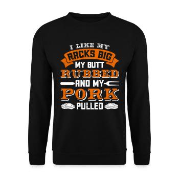 Les amateurs de viande aiment mes carrés gros cul frottés - Sweat-shirt Unisexe - noir - Devant - Alina (178cm) & Michal (187cm)