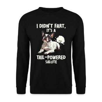 Frenchi Funny n'a pas pété, c'est un moteur à queue - Sweat-shirt Unisexe - noir - Devant - Alina (178cm) & Michal (187cm)