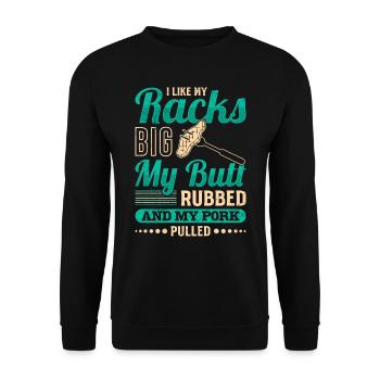 Les amateurs de viande aiment mes carrés gros cul frottés - Sweat-shirt Unisexe - noir - Devant - Alina (178cm) & Michal (187cm)