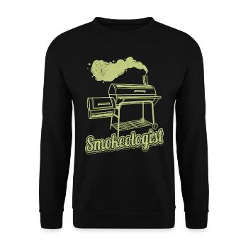 Soirée barbecue SMOKEOLOGIST amateurs de viande - Sweat-shirt Unisexe - noir - Devant - Alina (178cm) & Michal (187cm)
