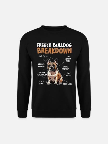 Französische Bulldogge BREAKDOWN Frenchie - Unisex Pullover - Schwarz