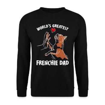 Bouledogue français, le plus grand Frenchie du monde - Sweat-shirt Unisexe - noir - Devant - Alina (178cm) & Michal (187cm)
