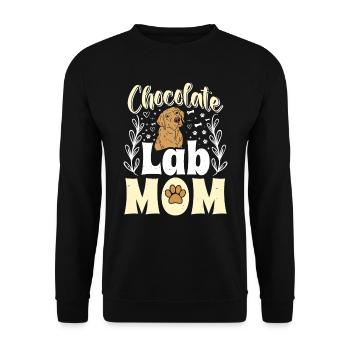 Brauner Labrador CHOCOLATE LAB MOM Labrador - Unisex Pullover - Schwarz - Vorne - Alina (178cm) & Michal (187cm)