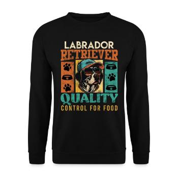 Labrador Retriever QUALITY CONTROL FOR FOOD Funny - Unisex Sweatshirt - black - Front - Alina (178cm) & Michal (187cm)