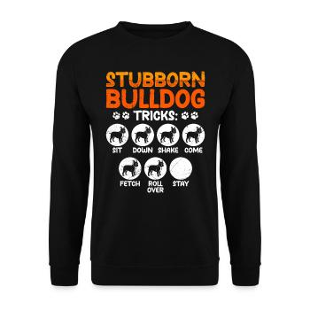 Drôle de bouledogue français tours Propriétaire têtu - Sweat-shirt Unisexe - noir - Devant - Alina (178cm) & Michal (187cm)