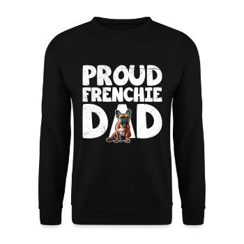 Bouledogue français Fan Marchandise Proud Frenchie - Sweat-shirt Unisexe - noir - Devant - Alina (178cm) & Michal (187cm)