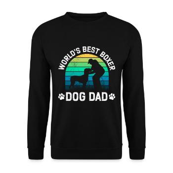 Deutscher Boxer WELTBESTER BOXER PAPA Boxer Fan - Unisex Pullover - Schwarz - Vorne - Alina (178cm) & Michal (187cm)