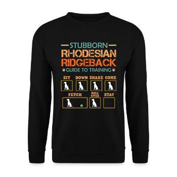 Ridgeback Dog STUBBORN RHODESIAN RIDGEBACK - Unisex Sweatshirt - black - Front - Alina (178cm) & Michal (187cm)