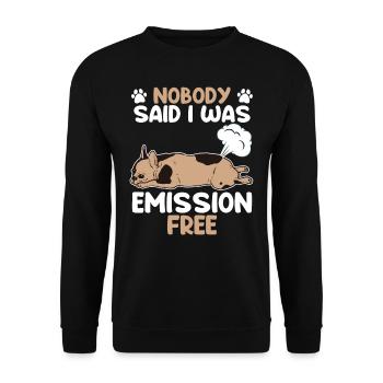 French Bulldog Nobody Said I Was Emission - Unisex Sweatshirt - black - Front - Alina (178cm) & Michal (187cm)