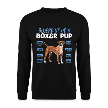 Boxeur allemand PLAN D’UN BOXEUR Drôle - Sweat-shirt Unisexe - noir - Devant - Alina (178cm) & Michal (187cm)