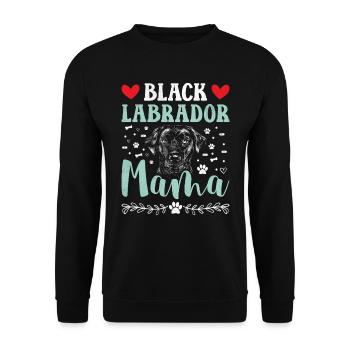 Schwarzer Labrador BLACK LABRADOR MAMA Labbi - Unisex Sweatshirt - black - Front - Alina (178cm) & Michal (187cm)
