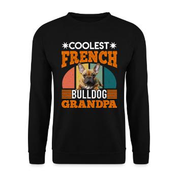 Französische Bulldogge BOULEDOGUE FRANÇAIS LE PLUS COOL - Sweat-shirt Unisexe - noir - Devant - Alina (178cm) & Michal (187cm)